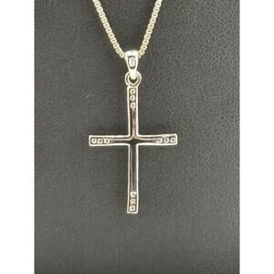925 Italy Sterling Silver Cross Pendant Necklace